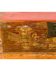 Chinese Vintage Red Lacquered Box with Golden Motifs and Bronze Hardware-5. Asian & Chinese Furniture, Art, Antiques, Vintage Home Décor for sale at FEA Home