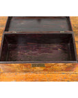 Chinese Vintage Red Lacquered Box with Golden Motifs and Bronze Hardware-8. Asian & Chinese Furniture, Art, Antiques, Vintage Home Décor for sale at FEA Home