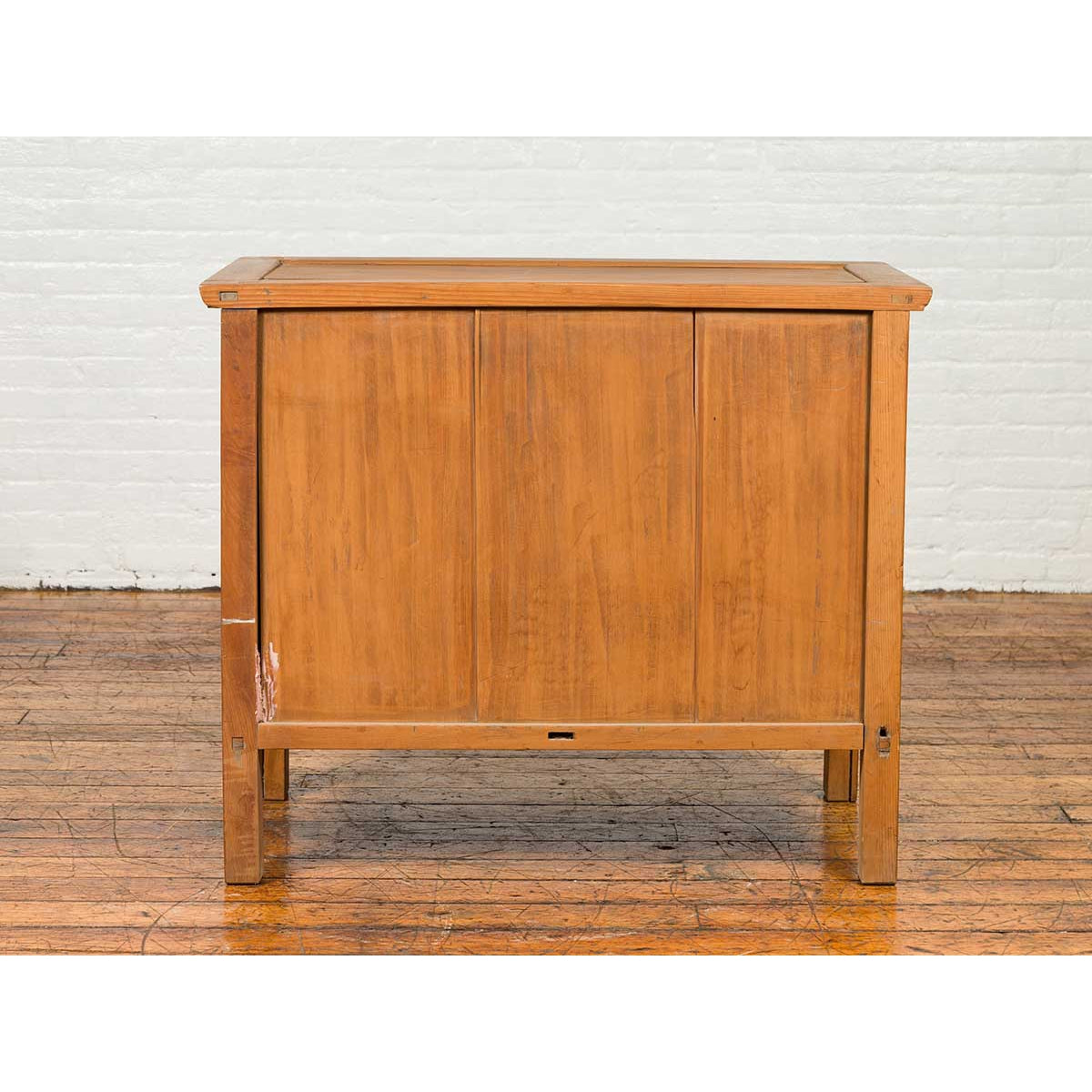 Vintage Chinese Buffet with Paneled Doors, Hidden Drawers and Natural Patina-10. Asian & Chinese Furniture, Art, Antiques, Vintage Home Décor for sale at FEA Home