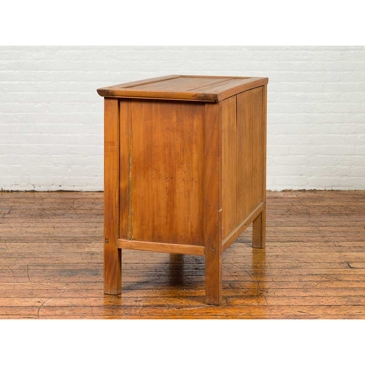 Vintage Chinese Buffet with Paneled Doors, Hidden Drawers and Natural Patina-11. Asian & Chinese Furniture, Art, Antiques, Vintage Home Décor for sale at FEA Home