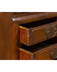 Vintage Chinese Side Chest with Three-Drawers and Traditional Hardware-9. Asian & Chinese Furniture, Art, Antiques, Vintage Home Décor for sale at FEA Home