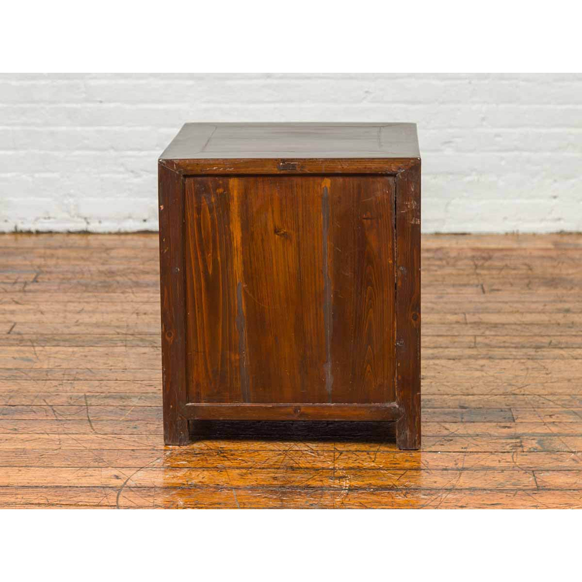 Vintage Chinese Side Chest with Three-Drawers and Traditional Hardware-12. Asian & Chinese Furniture, Art, Antiques, Vintage Home Décor for sale at FEA Home
