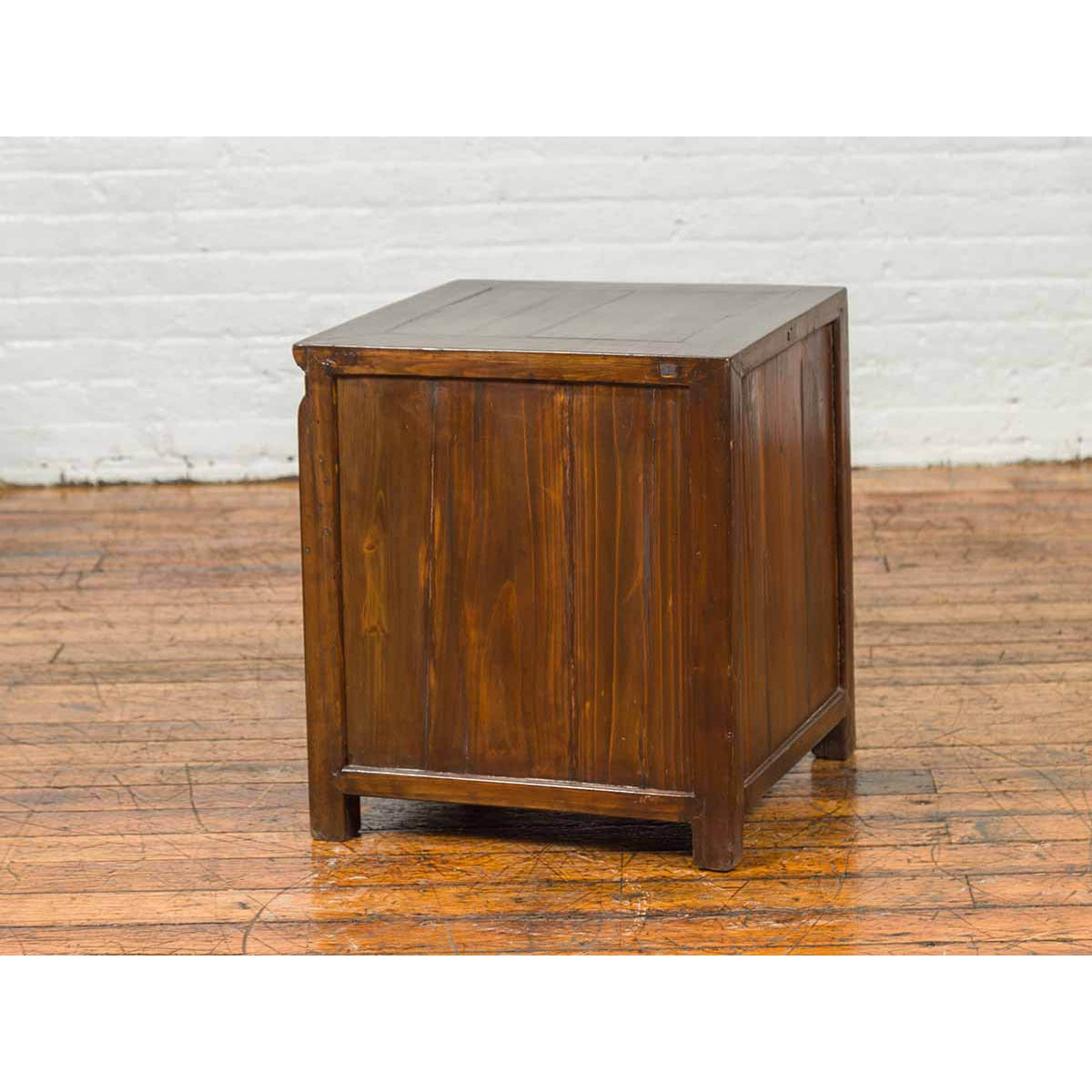 Vintage Chinese Side Chest with Three-Drawers and Traditional Hardware-13. Asian & Chinese Furniture, Art, Antiques, Vintage Home Décor for sale at FEA Home