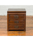 Vintage Chinese Side Chest with Three-Drawers and Traditional Hardware-4. Asian & Chinese Furniture, Art, Antiques, Vintage Home Décor for sale at FEA Home