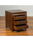 Vintage Chinese Side Chest with Three-Drawers and Traditional Hardware-8. Asian & Chinese Furniture, Art, Antiques, Vintage Home Décor for sale at FEA Home
