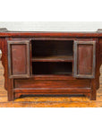 Chinese Antique Ming Dynasty Style Red Rose Console Cabinet with Everted Flanged-9. Asian & Chinese Furniture, Art, Antiques, Vintage Home Décor for sale at FEA Home