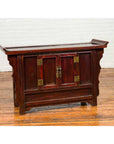 Chinese Antique Ming Dynasty Style Red Rose Console Cabinet with Everted Flanged-4. Asian & Chinese Furniture, Art, Antiques, Vintage Home Décor for sale at FEA Home