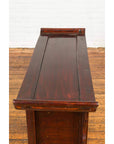 Chinese Antique Ming Dynasty Style Red Rose Console Cabinet with Everted Flanged-13. Asian & Chinese Furniture, Art, Antiques, Vintage Home Décor for sale at FEA Home