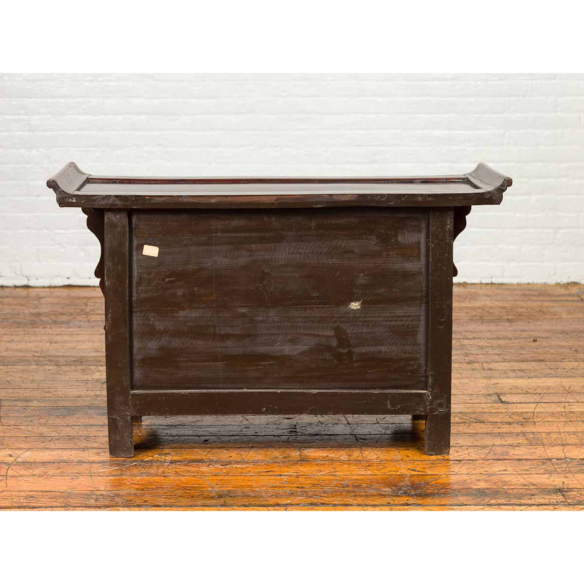 Chinese Antique Ming Dynasty Style Red Rose Console Cabinet with Everted Flanged-14. Asian & Chinese Furniture, Art, Antiques, Vintage Home Décor for sale at FEA Home