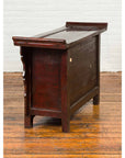 Chinese Antique Ming Dynasty Style Red Rose Console Cabinet with Everted Flanged-15. Asian & Chinese Furniture, Art, Antiques, Vintage Home Décor for sale at FEA Home