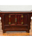 Chinese Antique Ming Dynasty Style Red Rose Console Cabinet with Everted Flanged-2. Asian & Chinese Furniture, Art, Antiques, Vintage Home Décor for sale at FEA Home