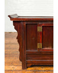 Chinese Antique Ming Dynasty Style Red Rose Console Cabinet with Everted Flanged-6. Asian & Chinese Furniture, Art, Antiques, Vintage Home Décor for sale at FEA Home
