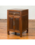 Vintage Chinese Midcentury Two-Toned Side Table with Drawer and Double Doors-13. Asian & Chinese Furniture, Art, Antiques, Vintage Home Décor for sale at FEA Home
