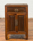 Vintage Chinese Midcentury Two-Toned Side Table with Drawer and Double Doors-2. Asian & Chinese Furniture, Art, Antiques, Vintage Home Décor for sale at FEA Home