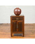 Vintage Chinese Midcentury Two-Toned Side Table with Drawer and Double Doors-3. Asian & Chinese Furniture, Art, Antiques, Vintage Home Décor for sale at FEA Home
