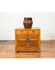 Antique Chinese Side Chest with Carved Motifs, Two Drawers and Double Doors-3. Asian & Chinese Furniture, Art, Antiques, Vintage Home Décor for sale at FEA Home