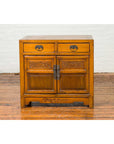 Antique Chinese Side Chest with Carved Motifs, Two Drawers and Double Doors-4. Asian & Chinese Furniture, Art, Antiques, Vintage Home Décor for sale at FEA Home
