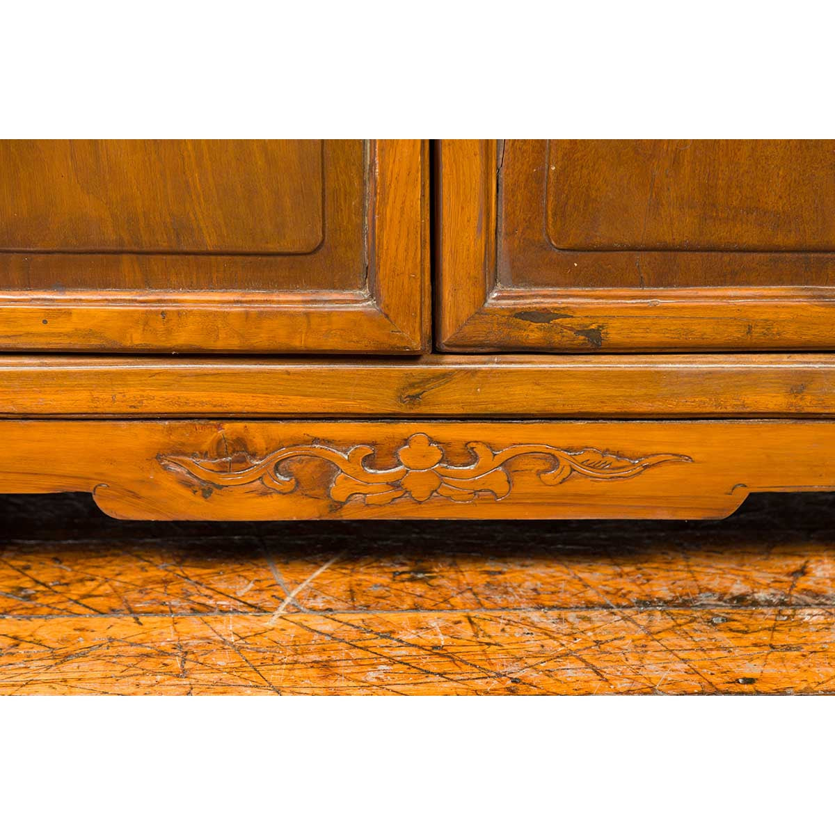 Antique Chinese Side Chest with Carved Motifs, Two Drawers and Double Doors-9. Asian & Chinese Furniture, Art, Antiques, Vintage Home Décor for sale at FEA Home