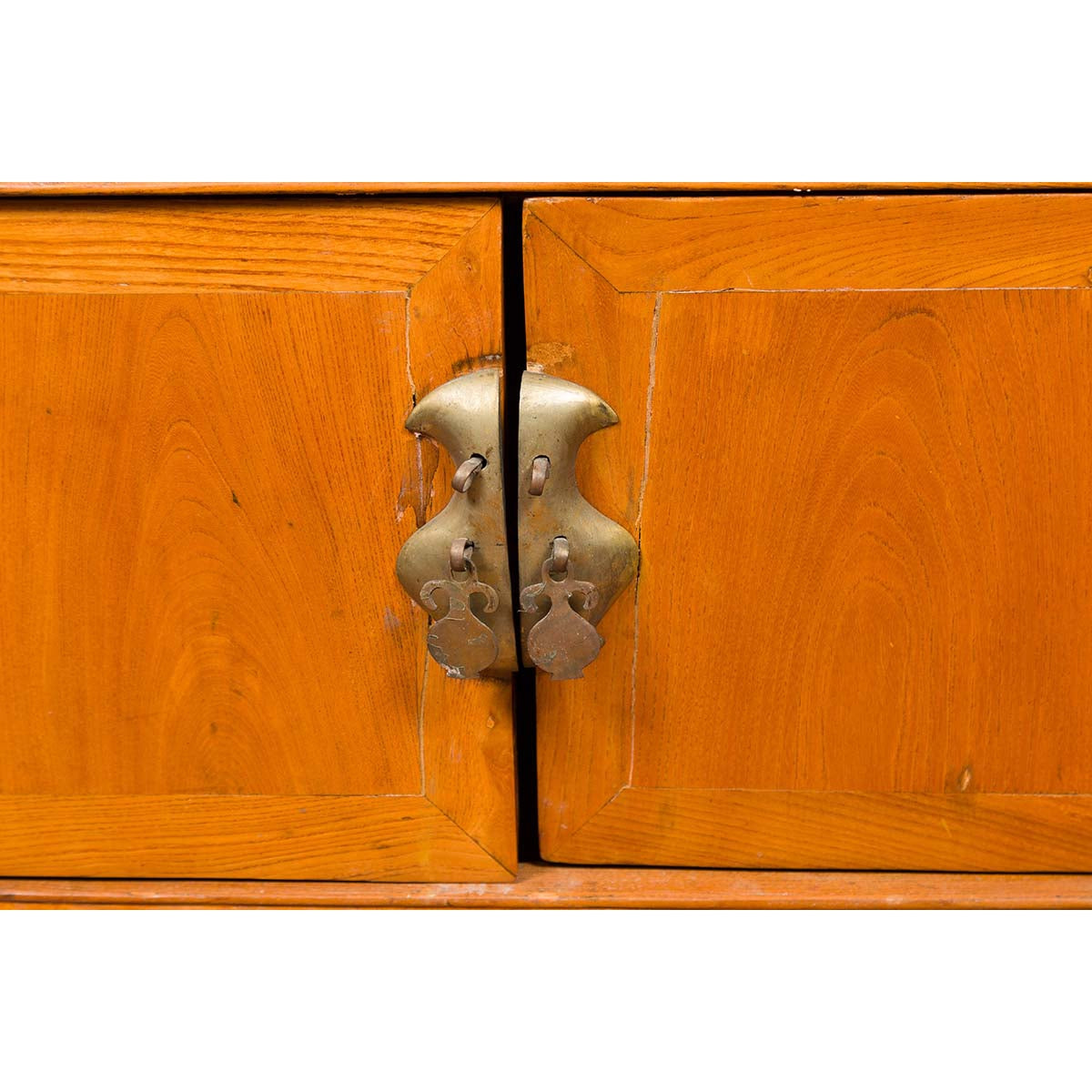 Chinese Vintage Natural Elmwood Console Cabinet with Removable Top and Doors-7. Asian & Chinese Furniture, Art, Antiques, Vintage Home Décor for sale at FEA Home