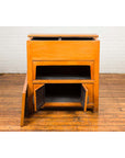 Chinese Vintage Natural Elmwood Console Cabinet with Removable Top and Doors-11. Asian & Chinese Furniture, Art, Antiques, Vintage Home Décor for sale at FEA Home