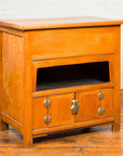 Chinese Vintage Natural Elmwood Console Cabinet with Removable Top and Doors-2. Asian & Chinese Furniture, Art, Antiques, Vintage Home Décor for sale at FEA Home