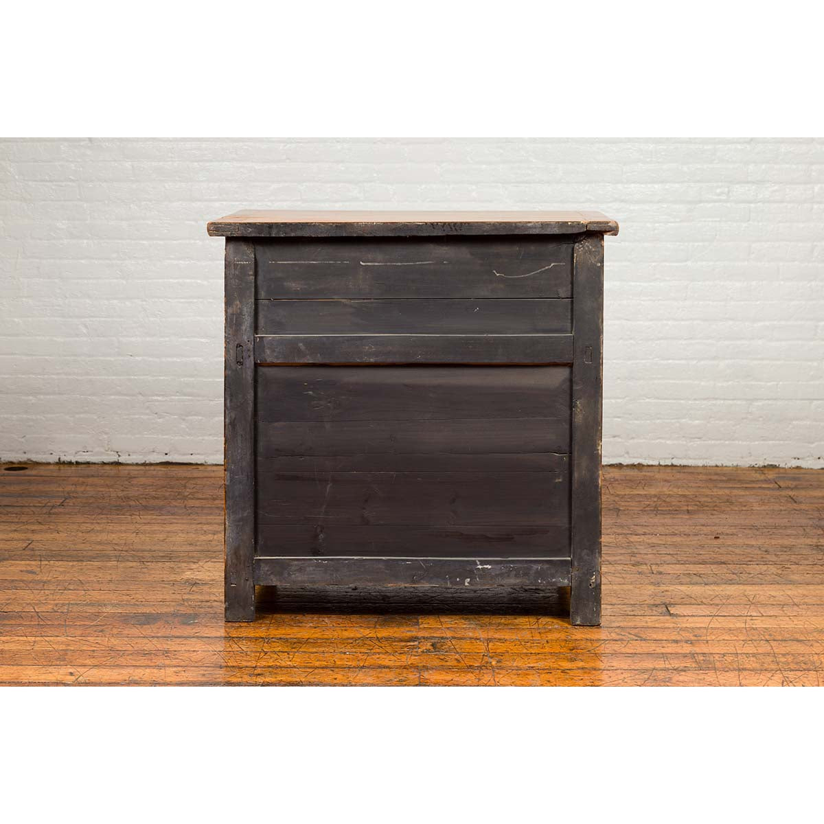 Chinese Vintage Natural Elmwood Console Cabinet with Removable Top and Doors-14. Asian & Chinese Furniture, Art, Antiques, Vintage Home Décor for sale at FEA Home