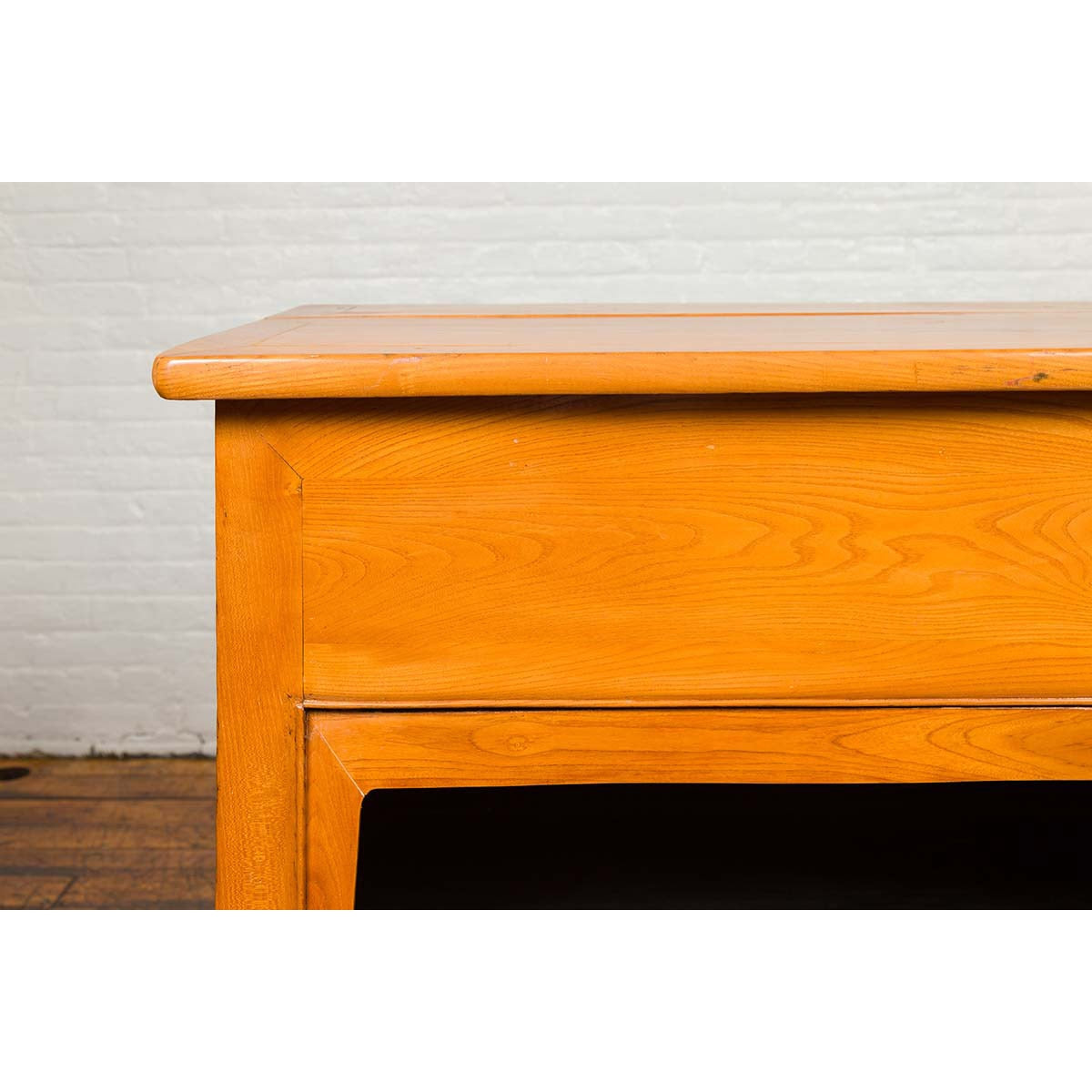 Chinese Vintage Natural Elmwood Console Cabinet with Removable Top and Doors-5. Asian & Chinese Furniture, Art, Antiques, Vintage Home Décor for sale at FEA Home