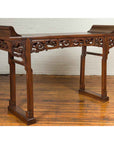 Large Chinese Qing Dynasty Everted Flange Altar Console Table with Carved Apron-4. Asian & Chinese Furniture, Art, Antiques, Vintage Home Décor for sale at FEA Home