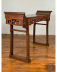 Large Chinese Qing Dynasty Everted Flange Altar Console Table with Carved Apron-8. Asian & Chinese Furniture, Art, Antiques, Vintage Home Décor for sale at FEA Home