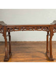 Large Chinese Qing Dynasty Everted Flange Altar Console Table with Carved Apron-2. Asian & Chinese Furniture, Art, Antiques, Vintage Home Décor for sale at FEA Home