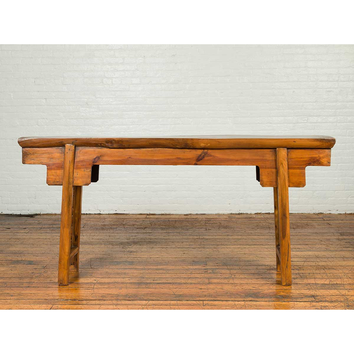 Chinese Ming Style Altar Table with Foliage Carved Frieze and Open Fretwork-17. Asian & Chinese Furniture, Art, Antiques, Vintage Home Décor for sale at FEA Home
