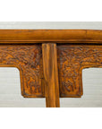 Chinese Ming Style Altar Table with Foliage Carved Frieze and Open Fretwork-8. Asian & Chinese Furniture, Art, Antiques, Vintage Home Décor for sale at FEA Home