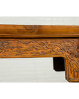 Chinese Ming Style Altar Table with Foliage Carved Frieze and Open Fretwork-10. Asian & Chinese Furniture, Art, Antiques, Vintage Home Décor for sale at FEA Home