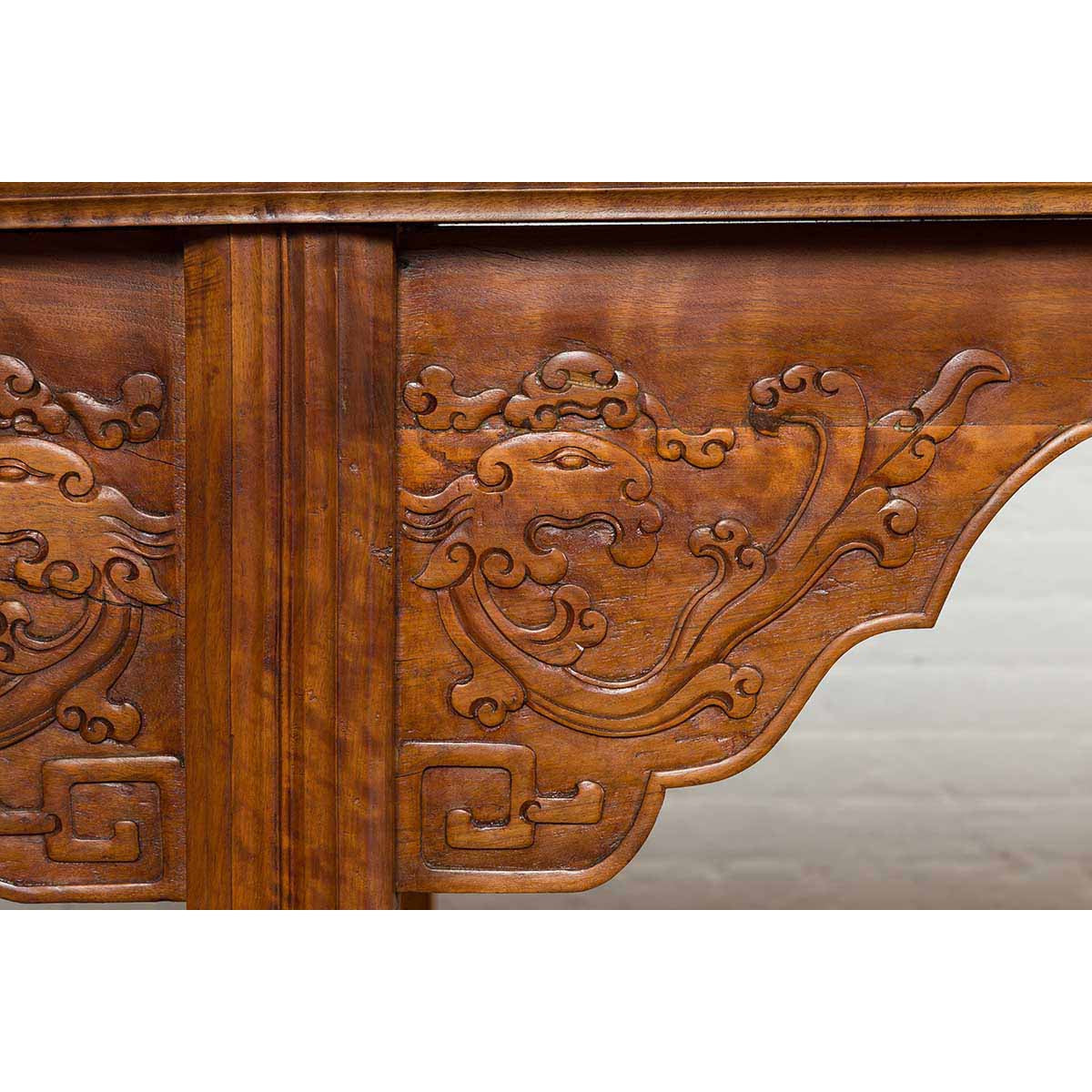 Ming Style Altar Table with Everted Flanges, Cloud Motifs and Mythical Creatures-14. Asian & Chinese Furniture, Art, Antiques, Vintage Home Décor for sale at FEA Home