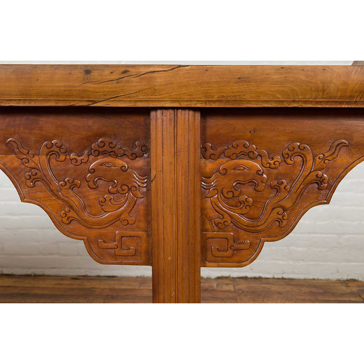 Ming Style Altar Table with Everted Flanges, Cloud Motifs and Mythical Creatures-13. Asian & Chinese Furniture, Art, Antiques, Vintage Home Décor for sale at FEA Home