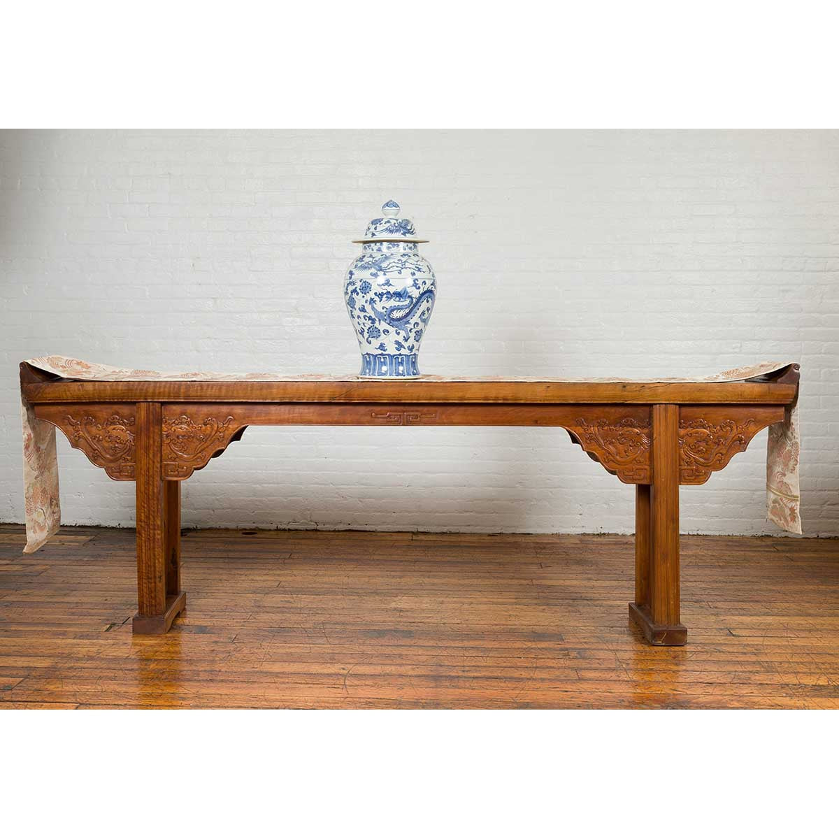 Ming Style Altar Table with Everted Flanges, Cloud Motifs and Mythical Creatures-3. Asian & Chinese Furniture, Art, Antiques, Vintage Home Décor for sale at FEA Home