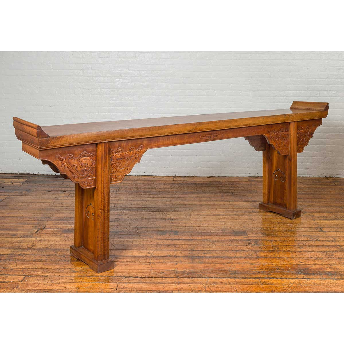 Ming Style Altar Table with Everted Flanges, Cloud Motifs and Mythical Creatures-5. Asian & Chinese Furniture, Art, Antiques, Vintage Home Décor for sale at FEA Home