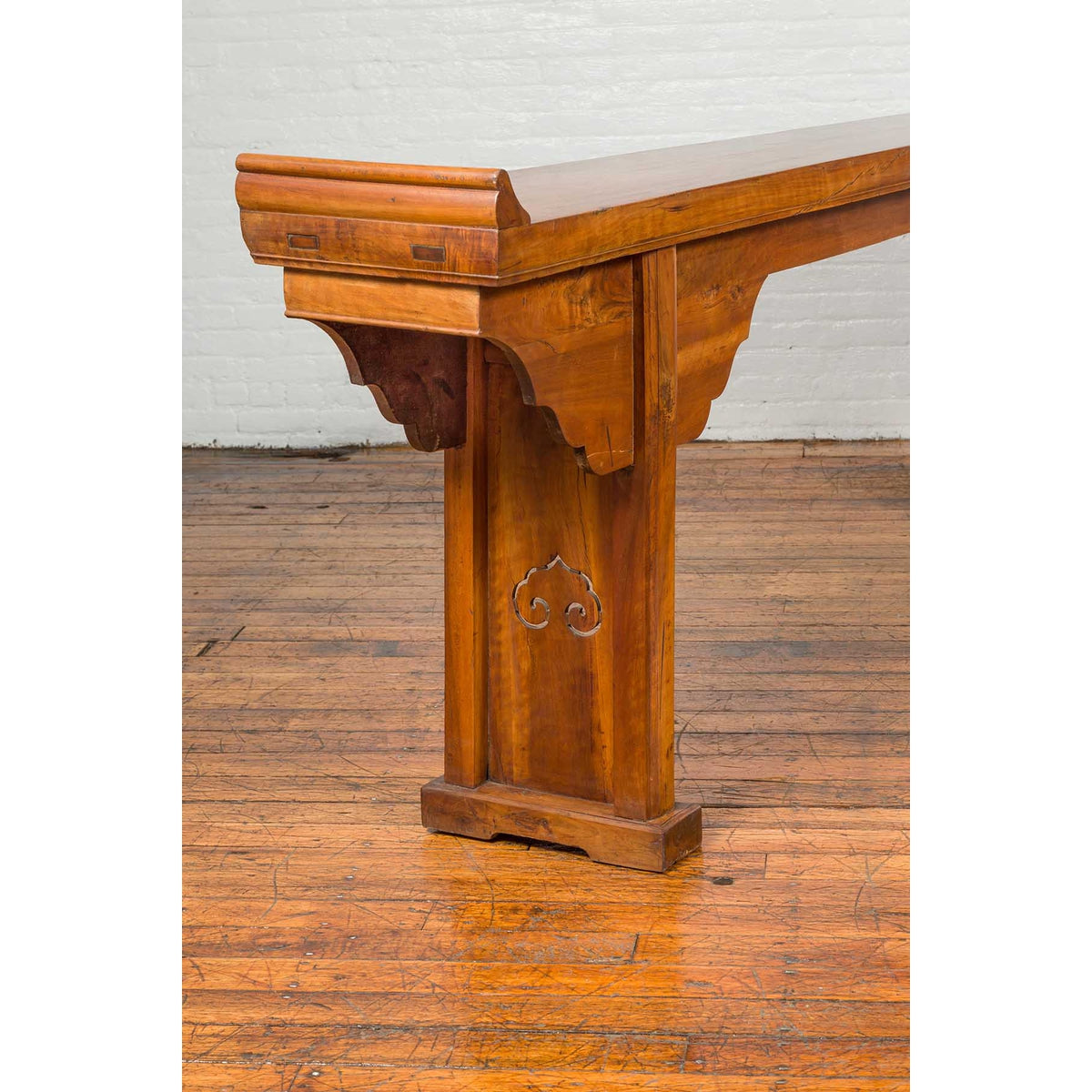 Ming Style Altar Table with Everted Flanges, Cloud Motifs and Mythical Creatures-8. Asian & Chinese Furniture, Art, Antiques, Vintage Home Décor for sale at FEA Home