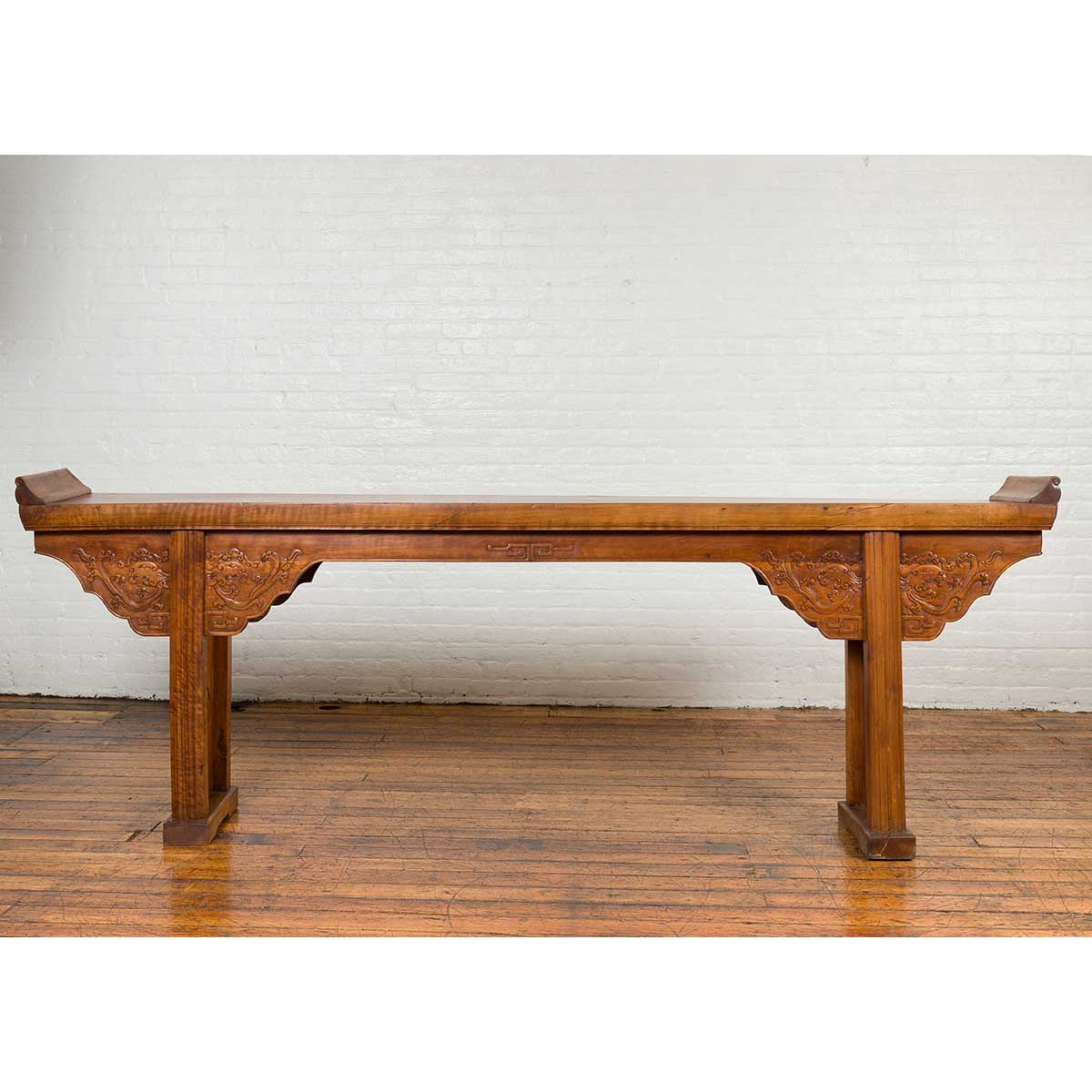 Ming Style Altar Table with Everted Flanges, Cloud Motifs and Mythical Creatures-21. Asian & Chinese Furniture, Art, Antiques, Vintage Home Décor for sale at FEA Home