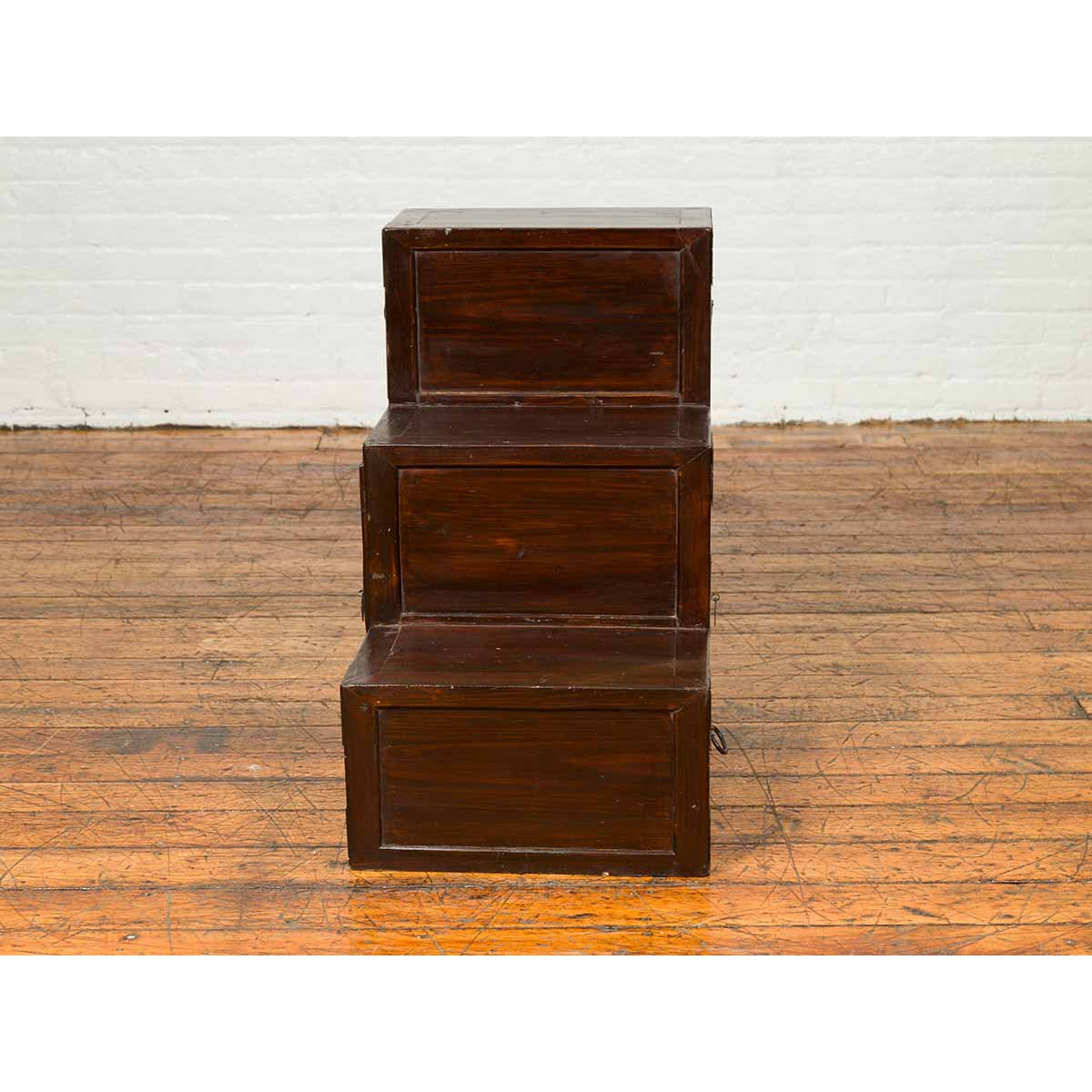 19th Century Japanese Staircase Tansu Cabinet with Two Drawers and Single Door-5. Asian & Chinese Furniture, Art, Antiques, Vintage Home Décor for sale at FEA Home