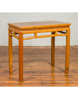 Chinese Ming Dynasty Style Vintage Elm Waisted Table with Humpbacked Stretcher-10. Asian & Chinese Furniture, Art, Antiques, Vintage Home Décor for sale at FEA Home
