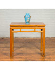 Chinese Ming Dynasty Style Vintage Elm Waisted Table with Humpbacked Stretcher-3. Asian & Chinese Furniture, Art, Antiques, Vintage Home Décor for sale at FEA Home