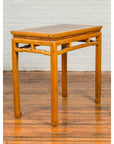 Chinese Ming Dynasty Style Vintage Elm Waisted Table with Humpbacked Stretcher-4. Asian & Chinese Furniture, Art, Antiques, Vintage Home Décor for sale at FEA Home