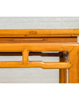 Chinese Ming Dynasty Style Vintage Elm Waisted Table with Humpbacked Stretcher-8. Asian & Chinese Furniture, Art, Antiques, Vintage Home Décor for sale at FEA Home