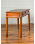 Vintage Chinese Elm Desk with Three Drawers, Iron Hardware and Swirling Motifs-3. Asian & Chinese Furniture, Art, Antiques, Vintage Home Décor for sale at FEA Home