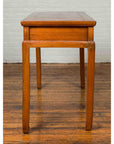 Vintage Chinese Elm Desk with Three Drawers, Iron Hardware and Swirling Motifs-11. Asian & Chinese Furniture, Art, Antiques, Vintage Home Décor for sale at FEA Home
