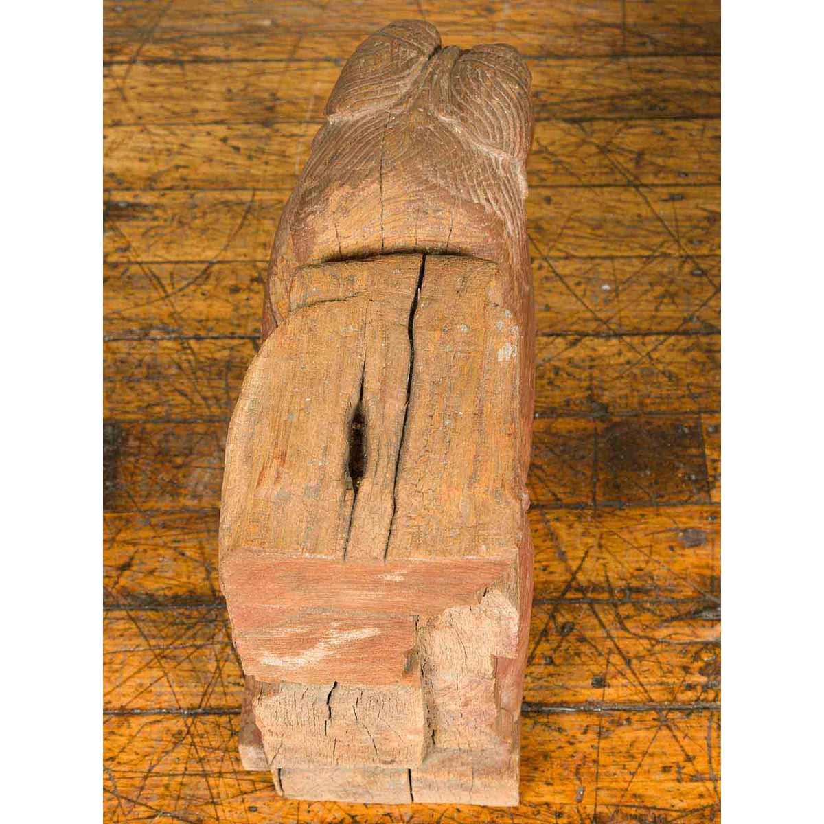 Indian 18th Century Teak Guardian Lion Carving with Traces of Original Paint-9. Asian & Chinese Furniture, Art, Antiques, Vintage Home Décor for sale at FEA Home