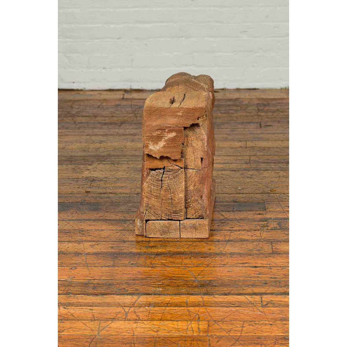 Indian 18th Century Teak Guardian Lion Carving with Traces of Original Paint-8. Asian & Chinese Furniture, Art, Antiques, Vintage Home Décor for sale at FEA Home