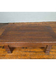 Primitive Wood Indonesian Coffee Table with Distressed Finish and Block Legs-10. Asian & Chinese Furniture, Art, Antiques, Vintage Home Décor for sale at FEA Home