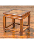 Antique Chinese Ming Style Waisted Stool with Horsehoof Legs and Rattan Inset-6. Asian & Chinese Furniture, Art, Antiques, Vintage Home Décor for sale at FEA Home